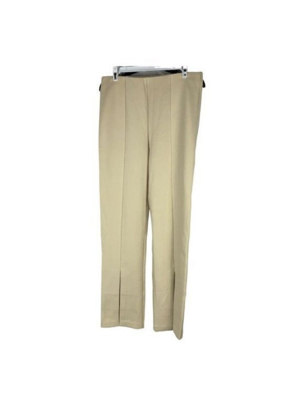 Lulus Womens Beige High-Waisted Pants XL Stretch Straight Fit Neutral